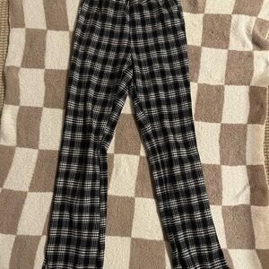 SHEIN Monochrome Checkered Trousers